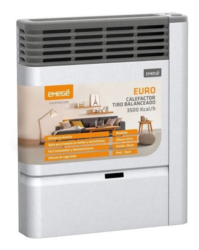 Calefactor Emege Tiro Balanceado 3500 K/calo Multigas