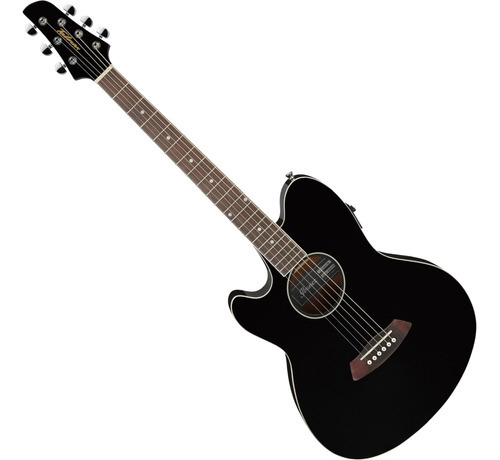 Guitarra Acústica Ibanez Talman Tcy10e Black High Gloss, Guía Para La Mano Izquierda, Color Negro Brillante