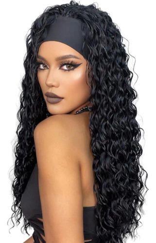 Peruca Cacheada Premium Hair 65 Cm Wig Preta