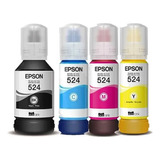 Kit Tintas Epson Orig. T524 Ecotank L6490/l15150 + Envío 