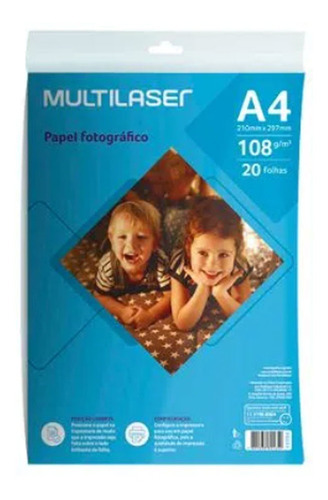 Papel Fotográfico Matte A4 108g 20 Folhas - Pe044 Cor Branco