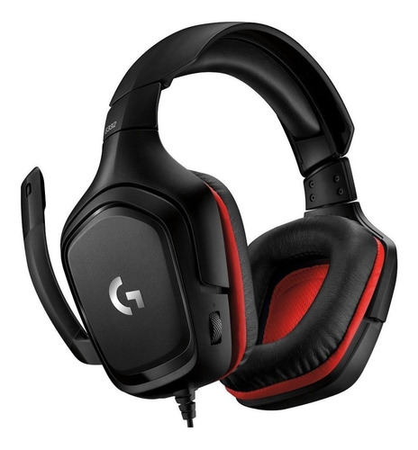 Diadema Con Microfono Gamer Logitech G332 3.5mm Negro / Rojo