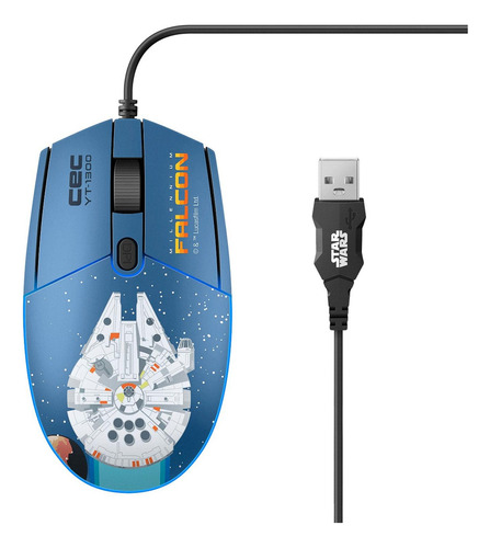 Mouse Usb 800 / 1200 / 1600 Dpi Con Luz Led Star Wars Model