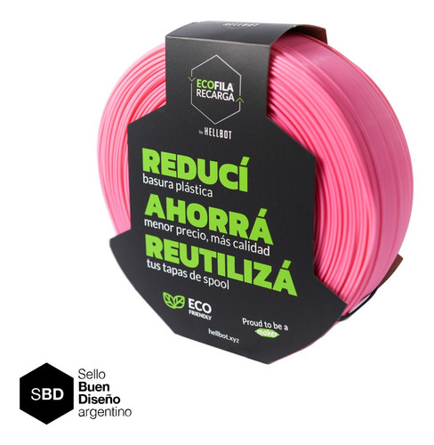 Filamento Pla Hellbot Ecofila 1kg 1.75 Rosa- N4print