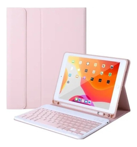 Estuche Forro Teclado Para iPad Con Espacio Pencil + Vidrio