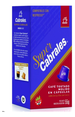 Cafe En Cápsulas Super Cabrales X 10 Cápsulas X 5 Cajas