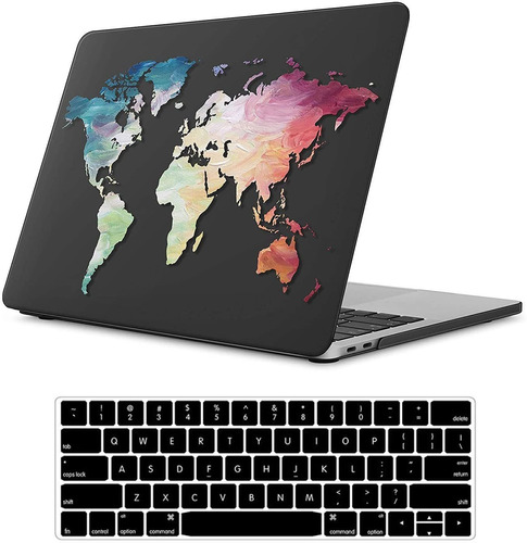 Funda Macbook Pro 13 Con Cubierta Teclado Diseno Mapa Mundo