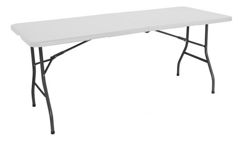 Mesa Plegable 240 Cm , Blanca Acero Y Resina