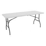 Mesa Plegable 240 Cm , Blanca Acero Y Resina