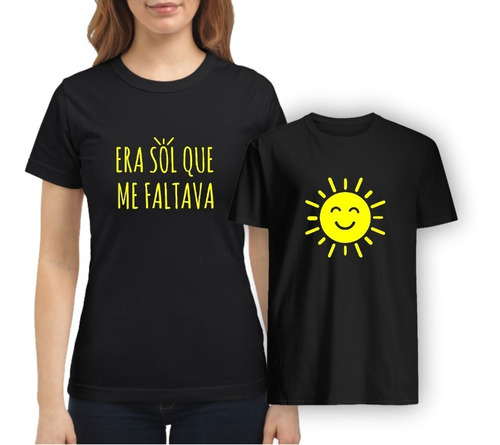 Lindo Kit C/2 Camisetas Mãe E Filho(a) Era Sol Que Faltava