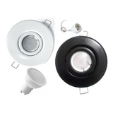 Pack 20 Spot Embutir Dicroica Led 7w Blanco O Negro Con Luz Fria O Calida Completos Para Instalar Y Conectar A 220 C