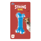 Brinquedo Mordedor Osso Flexível Strong Bone Pet Pp Cor Azul