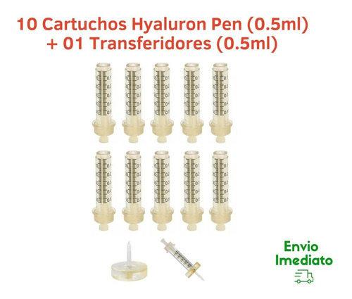 10 Seringas Cartucho Hyaluron Pen 0,5ml 