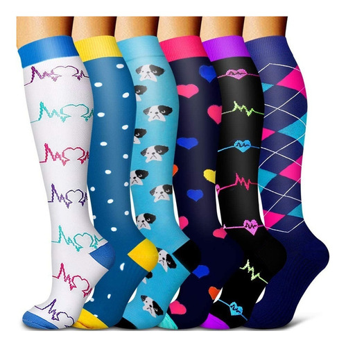 Men's And Women's Compression Socks, 6 Pairs