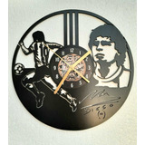 Reloj De Pared Calado Madera Diego Armando Maradona 10