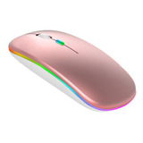 Mouse Gamer Silencioso 2.4g Wireless Bluetooth Recarregável Cor Silent 2.4g+bluetooth (versão Iluminada) Ouro Rosa