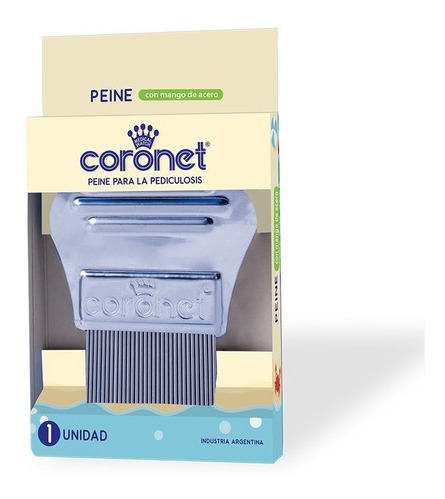 Coronet Peine Con Mango Metálico Para Pediculosis 1 Unidad