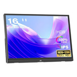 Monitor Portátil De 16  Fhd Ips Compatible Con Laptop/pc/mac