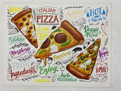 Set De 6 Individuales Italian Pizza