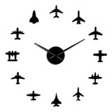 Reloj De Pared Gigante Moderno Con Diseño De Avión De Combat