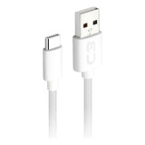 Cabo Usb Tipo C Super Resistente C3tech Cb-c21 Fio Trançado Cor Branco