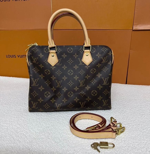 Bolsa Lv Speedy 30 Piel Genuina Monograma Con Candado