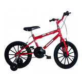 Bicicleta Infantil Aro 16 Bmx Masculina Monark Cor Vermelho Com Preto
