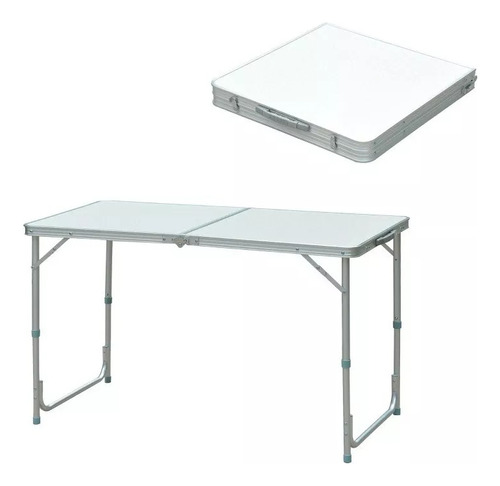 Mesa Plegable Blanca Oferta Portatil Camping 120x60cm