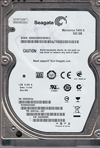 Disco Duro Interno Seagate Momentus 5400.6 St9500325as 500gb