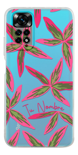 Funda Para Xiaomi Hojas Flores Para Mujer Con Tu Nombre