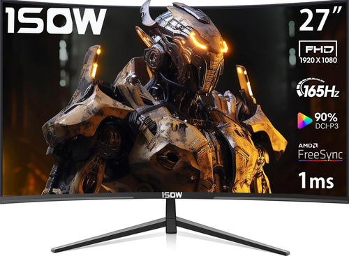 1sow Monitor Gamer Curvo 0164 27'' Pc Hdmi Freesync Full Hd Negro Pantalla Computadoras Monitor 165hz Fhd 1ms