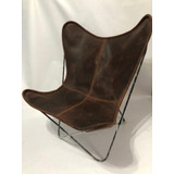 Sillon Bkf Funda Y  Estructura Marron Gastado 100% Cuero 