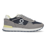 Tenis Ozono Para Hombre Estilo 613201 Gris - Azul Marino