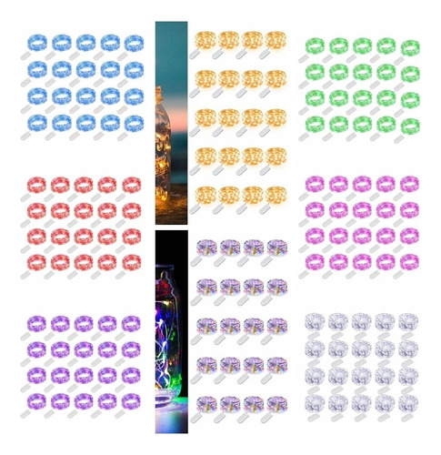 20packs Micro Led Hada Luces 2m Colores Pilas Incluidas