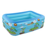 Piscina Familiar, Inflable, Con Estampado De Zoológico, Cuad