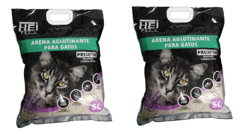 Arena Aglutinante Para Gatos Hei Pets (carbón Activo) 8kg.