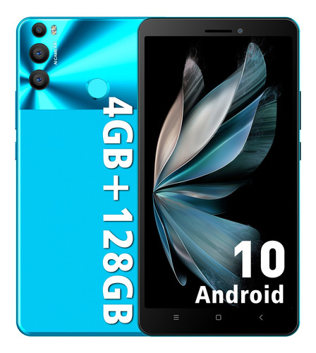 X-tigis7 Smartphone Dual Sim Android 10 128gb Ram 4gb 6.85 Hd Celular Con Reconocimiento Facial Y Desbloqueo De Huellas Dactilares 6500 Mah Azul