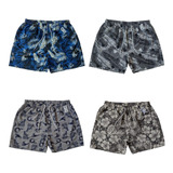 Kit Com 4 Shorts Mauricinho Plus Size Estampado