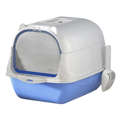 Arenero Ear Para Gatos Antiolores Puerta Palita Y Filtro Color Azul | Meses sin interés