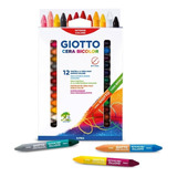 Crayón Giotto Cera Maxi Bicolor 12 Lapices / 24 Colores