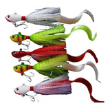 5 Bailarinas Plumero Minnow 1.5 Oz Robaleras Pesca Mixtas Currican Señuelo