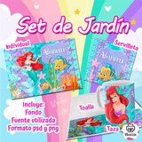 Plantilla/diseño Sublimacion Set Jardin Sirenita Editable