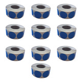 Caja X 10 Rollo Etiquetas Circulares 3cm Azul X1000uni
