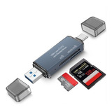 Adaptador Usb-c/usb 3.0 Para Leitor De Cartão Sd/micro Sd