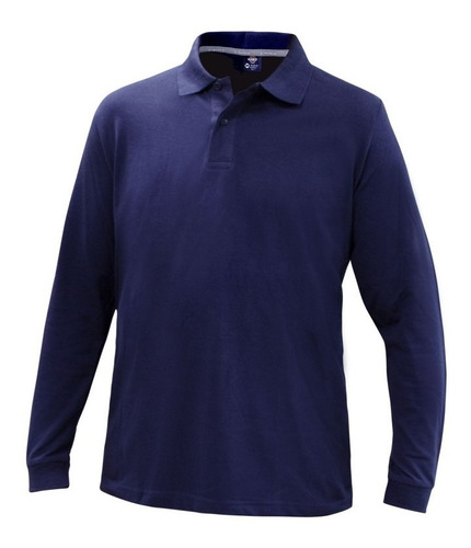 Polera Polo Comfort Spandex Hombre M/l Azul Marino