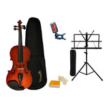 Violino 3/4 Vivace Mo34 Kit + Estante + Afinador Completo Cor Natural