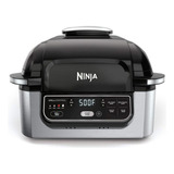 Freidora De Aire Grill Para Interiores 5 En 1 Ninja Color Acero Y Negro 110v