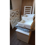 Cama Cuna Funcional Con Baulera De Madera Maciza