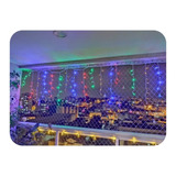 2cascata 200 Leds Colorida Natal Decoração Festas Varanda 8f