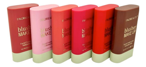 Set De 6 Rubores Blush En Barra Stick Humectante Colores